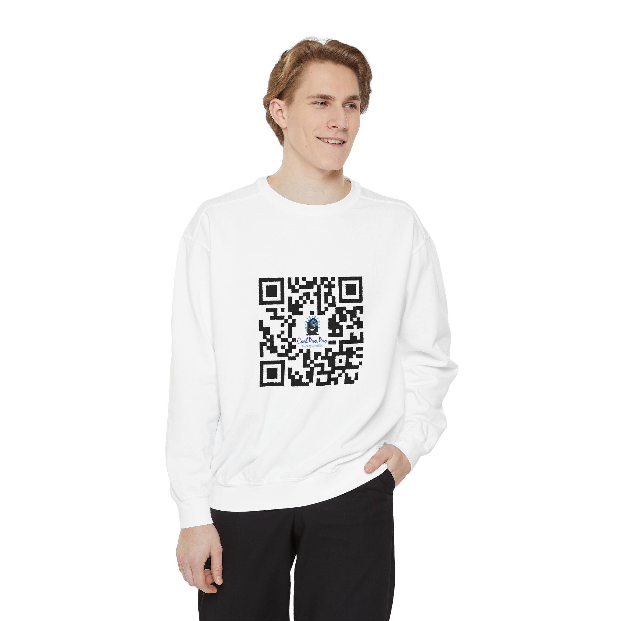 Casual QR Code Sweatshirt - Unisex Fashion, DJ- Dance Party Lighting ,Comfortable Gift, Trendy ,Fun, Tech-Inspired Apparel, Customizable Design, Perfect for Any Occasion - Image 3