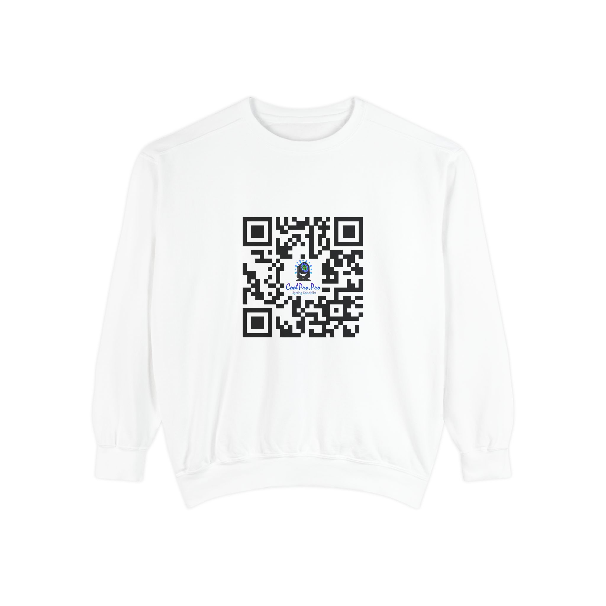 Casual QR Code Sweatshirt - Unisex Fashion, DJ- Dance Party Lighting ,Comfortable Gift, Trendy ,Fun, Tech-Inspired Apparel, Customizable Design, Perfect for Any Occasion