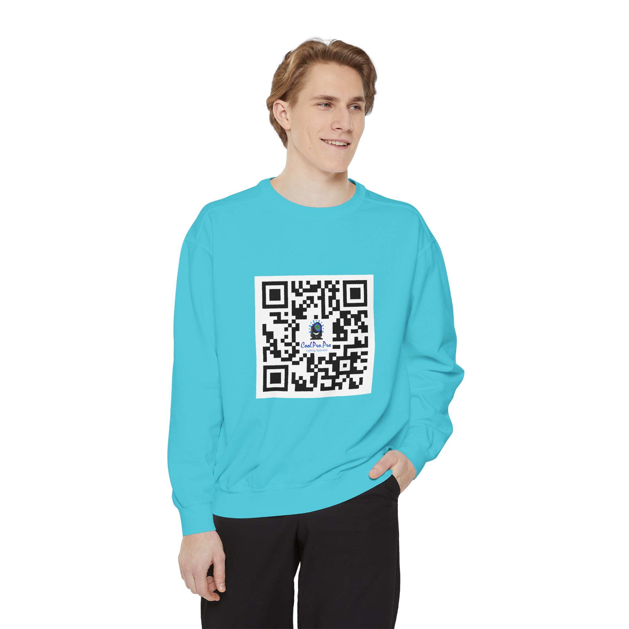 Casual QR Code Sweatshirt - Unisex Fashion, DJ- Dance Party Lighting ,Comfortable Gift, Trendy ,Fun, Tech-Inspired Apparel, Customizable Design, Perfect for Any Occasion - Image 11