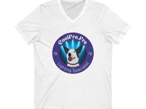 Cool Pro Lighting Specialist Tee, Funny Dog Lover Shirt, DJ-Dance Party V neck Tee, uni sex Fun Rave DJ Dog Tee shirt Gift for Lighting Technicians, Unisex V-Neck T-Shirt, Casual Everyday Wear