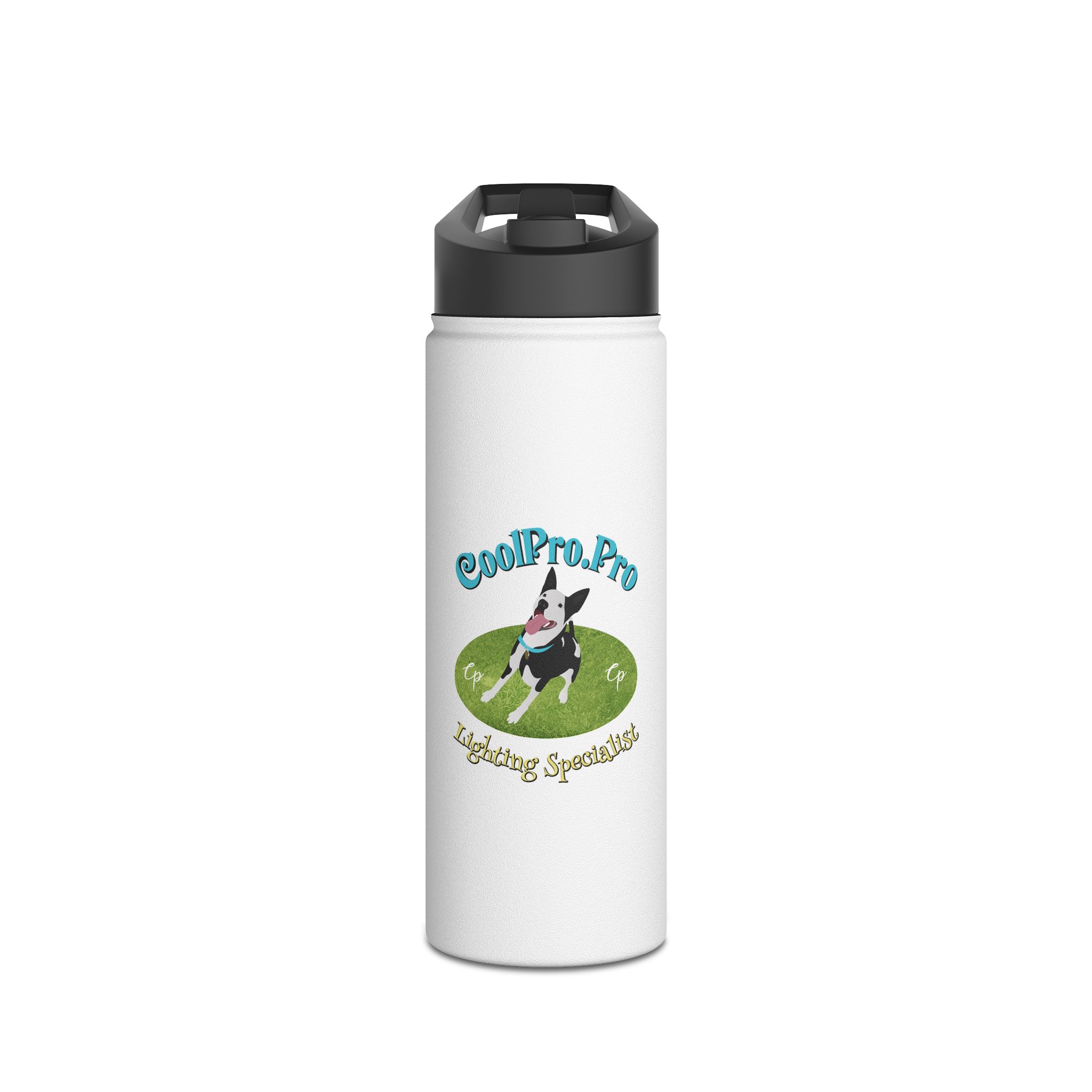 Custom Pet Water Bottle for Dog Lovers, DJ dance lighting = Fun party Fetch dog Stainless Steel Travel Mug for Outdoors, Personalized Gift, Hydration FlaskolPro Pro - Image 5