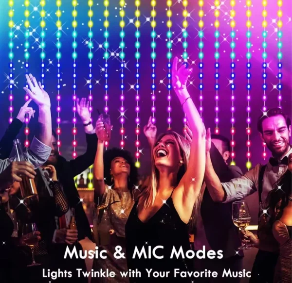 LED Light Curtain w/ Music mode plus Remote