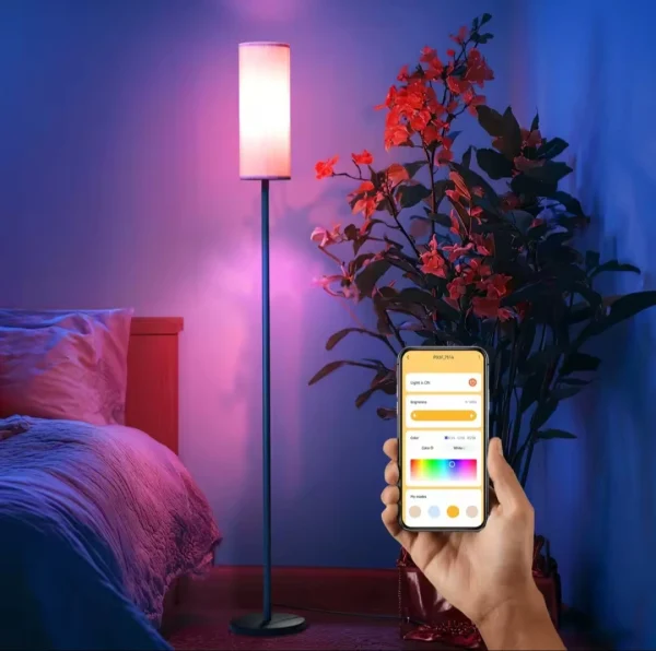 Modern RGB 63" Floor Lamp. Dimmable plus FX and foot switch.