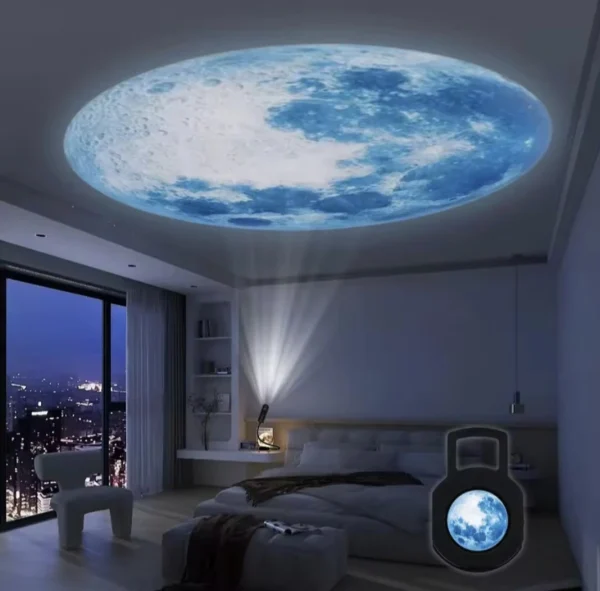 Cool Blue Fun LED Moon Lamp Projector