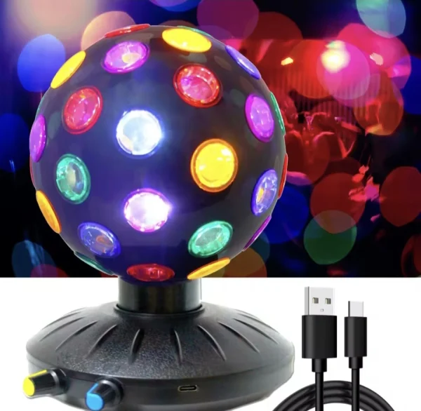 Spinning Disco Ball DJ Party Decor Light w/Adjustable Speed & Brightness