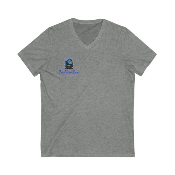 Cool Pro V-Neck Tee, Unisex Pro-Casual T-Shirt, DJ Rave Dance Lover Gift, QR Code Art w Fun intelligent light  Logo Design Tee, Trendy Gift Idea - Image 5