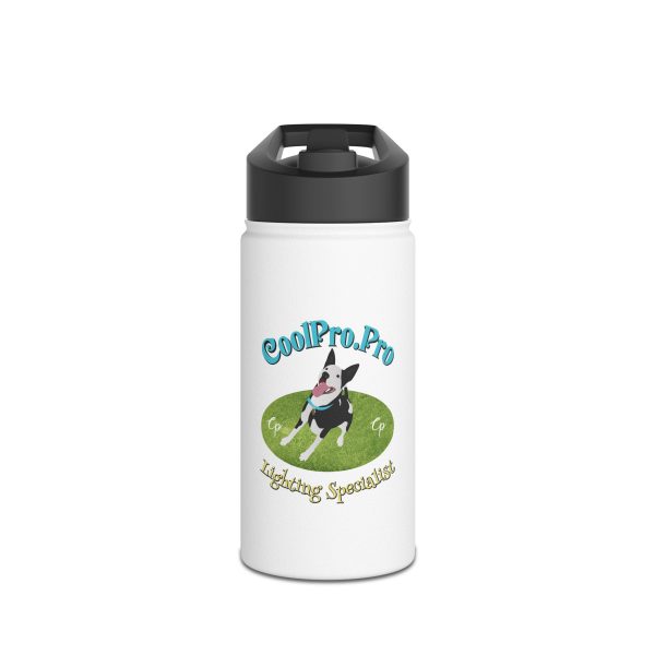 Custom Pet Water Bottle for Dog Lovers,  DJ dance lighting = Fun party Fetch dog Stainless Steel Travel Mug for Outdoors, Personalized Gift, Hydration FlaskolPro Pro