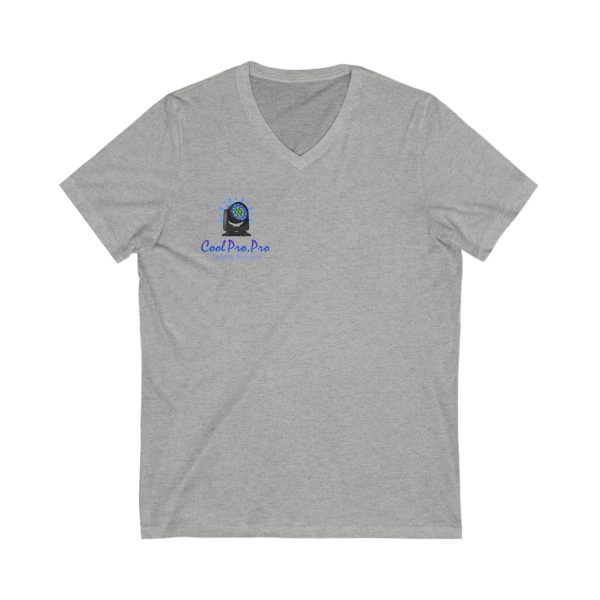 Cool Pro V-Neck Tee, Unisex Pro-Casual T-Shirt, DJ Rave Dance Lover Gift, QR Code Art w Fun intelligent light  Logo Design Tee, Trendy Gift Idea - Image 9
