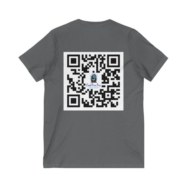 Cool Pro V-Neck Tee, Unisex Pro-Casual T-Shirt, DJ Rave Dance Lover Gift, QR Code Art w Fun intelligent light  Logo Design Tee, Trendy Gift Idea - Image 16