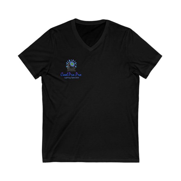 Cool Pro V-Neck Tee, Unisex Pro-Casual T-Shirt, DJ Rave Dance Lover Gift, QR Code Art w Fun intelligent light  Logo Design Tee, Trendy Gift Idea - Image 7