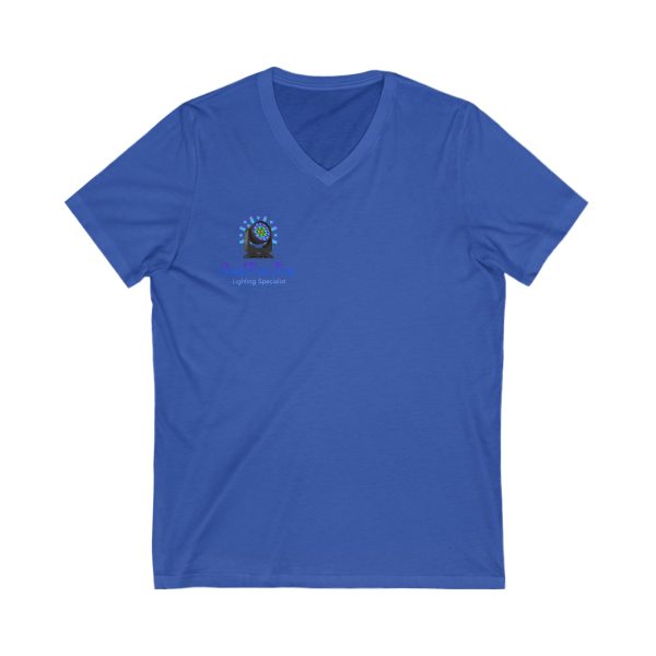 Cool Pro V-Neck Tee, Unisex Pro-Casual T-Shirt, DJ Rave Dance Lover Gift, QR Code Art w Fun intelligent light  Logo Design Tee, Trendy Gift Idea - Image 11