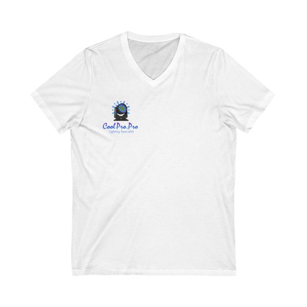 Cool Pro V-Neck Tee, Unisex Pro-Casual T-Shirt, DJ Rave Dance Lover Gift, QR Code Art w Fun intelligent light  Logo Design Tee, Trendy Gift Idea