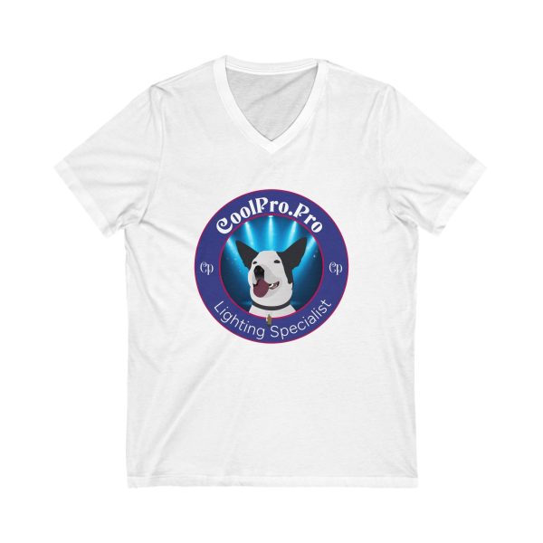 Copy of Cool Pro Lighting Specialist Tee, Funny Dog Lover Shirt, DJ-Dance Party V neck Tee, uni sex Fun Rave DJ Dog Tee shirt Gift for Lighting Technicians, Unisex V-Neck T-Shirt, Casual Everyday Wear